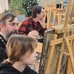 В Канской епархии прошли мастер-классы от преподавателя Академии акварели и изящных искусств Сергея Андрияки