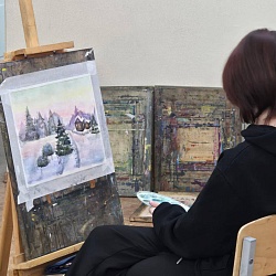 В Канской епархии прошли мастер-классы от преподавателя Академии акварели и изящных искусств Сергея Андрияки