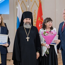 Иеромонах Трифон (Умалатов) принял участие в церемонии награждения победителей XXI Всероссийского конкурса «За нравственный подвиг учителя» по Санкт-Петербургу